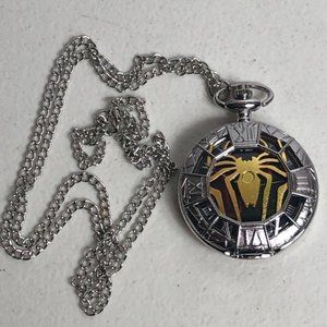 Spiderman Silver Pocket Watch Watches Comic Superhero Spidey